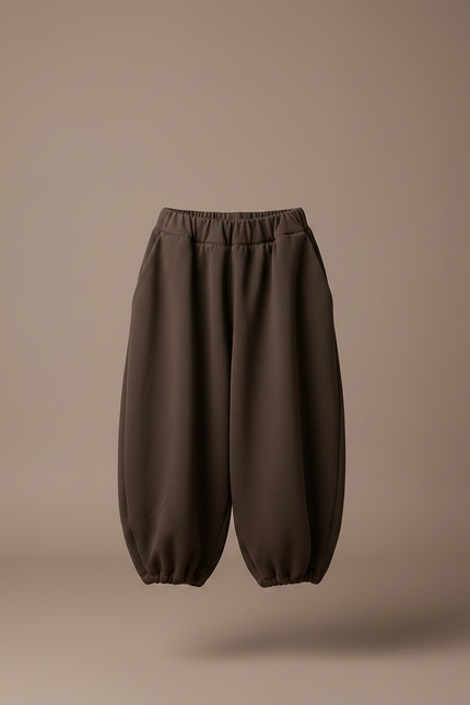Pantalon Fluide Marron Ample Harem Enfants Décontracté - Molleton - vue 3