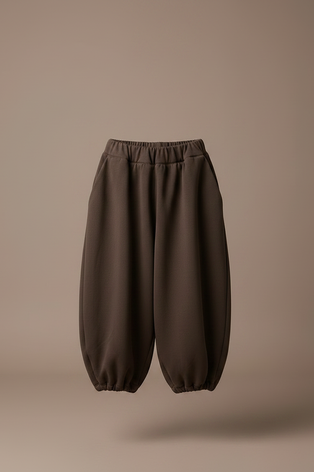 Pantalon Fluide Marron Ample Harem Enfants Décontracté - Molleton - vue 3