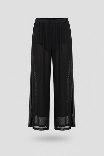 Pantalon Fluide Noir Maille Transparent Ample Danse Yoga - vue 2