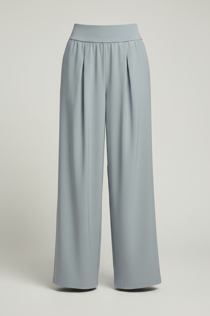 Pantalon Fluide Gris Ample Plissé Décontracté - Polyester - vue 3