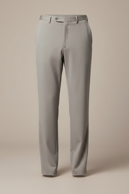 Pantalon Fluide Gris Clair Droit Extensible Homme Décontracté - Polyester - vue 3