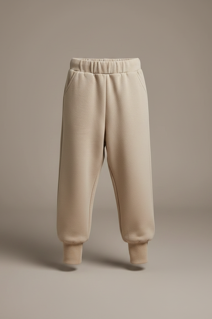 Pantalon Fluide Garçon Beige Coupe Ample Coton - Molleton - vue 3