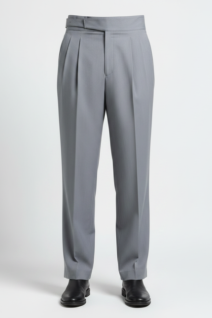 Pantalon Fluide Gris Ample Plissé Décontracté Homme - Gabardine - vue 3
