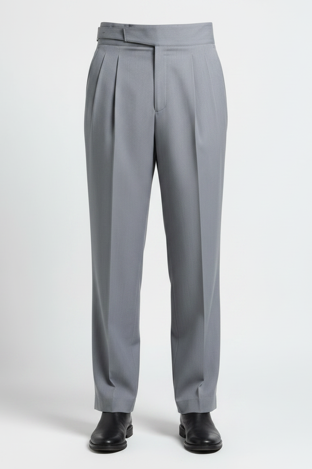 Pantalon Fluide Gris Ample Plissé Décontracté Homme - Gabardine - vue 3