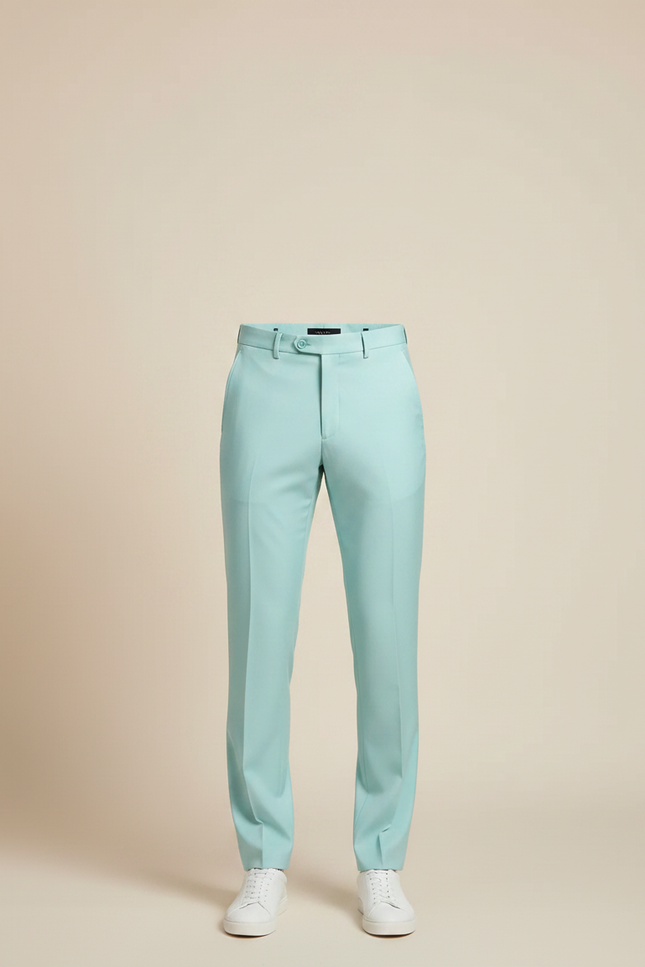 Pantalon Fluide Bleu Ciel Droit Décontracté Homme Élégant - Gabardine - vue 3