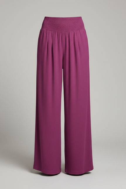Pantalon Fluide Fuchsia - Rose Viscose - vue 3